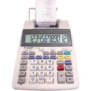 Sharp EL-1750V 12 Digit Printing Calculator - Dual Color Print - 2 lps - 2 Line(